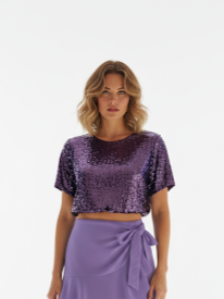 Cropped Paetê Le Lis Blanc Tamanho M